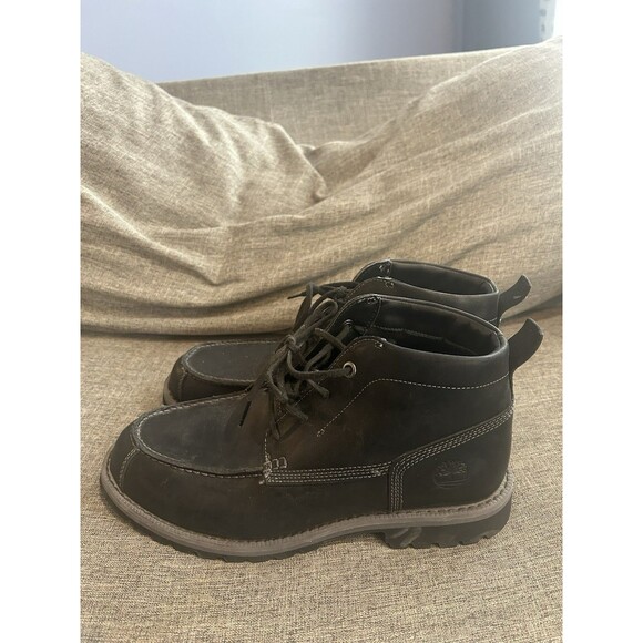 Timberland Grantly Moc Toe Chukka Boots Mens Size 10.5 Leather Black - Picture 3 of 14